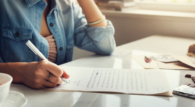 caucasian woman writing letter2